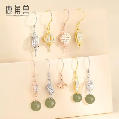 925 Sterling Silver Pearl Earrings Empty Pad Women Rose Gold