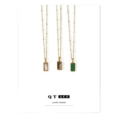 Real Gold Necklace with Mother Shell Pendant