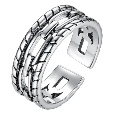 Antique Silver Twist Open Ring for Women Ethnic Jewelry