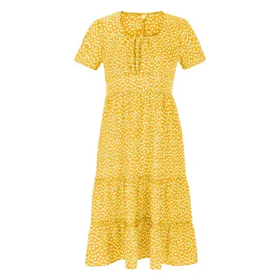 Green Floral Bubble Collar Dress for Women