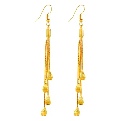 18K Gold Tassel Earrings for Girls All Match