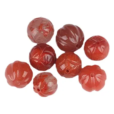 Natural South Red Agate Scattered Beads Carved Lotus Beads