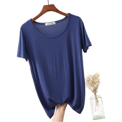 Women's Korean Style Loose T-Shirt Modal Short Sleeve
