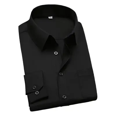 Men's Black Slim Fit Long Sleeve Shirt