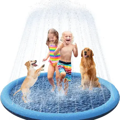 Spot Pvc Pet Water Spray Mat Pet Swimming Pool Foldableing Amazon Best Selling Sprinkler Pad Outdoor Toys