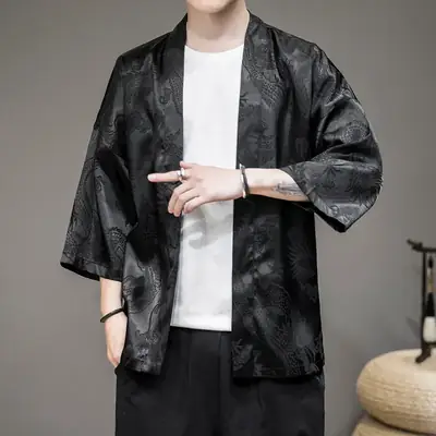 White Dragon Jacquard Cardigan 880