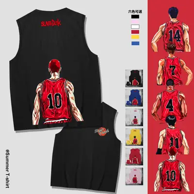 Japanese Anime Cartoon Waistcoat Vest Black Slam Dunk 11