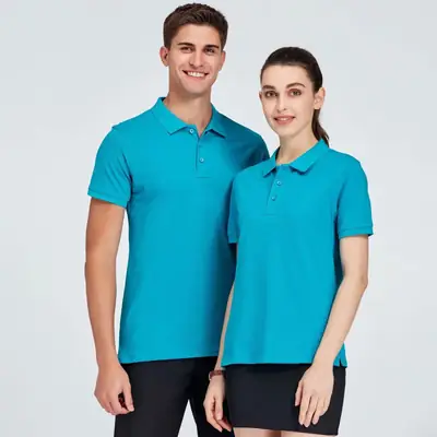 Cotton Polo T-Shirt for Men Women White Short Sleeve