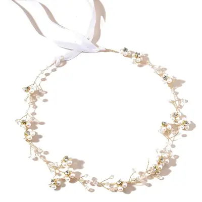 Pearl Beaded Hair Band for Bridal & Wedding Groomsmen