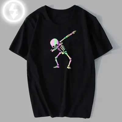 New Skull T-Shirt Colorful Summer Loose Casual Round Neck Top