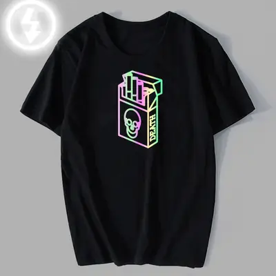 New Quit Smoking Skull T-shirt Black Slim Fit
