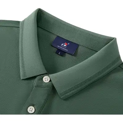 240g Black Polo Men's Embroidery Short Sleeve T-Shirt
