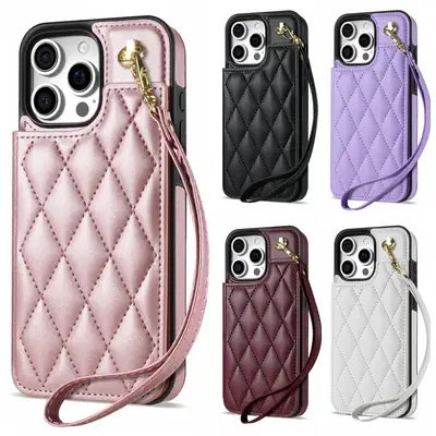 iPhone 17 Chanel-Style Leather Phone Case Double Buckle