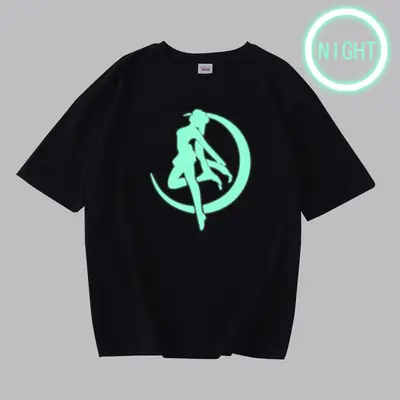 Luminous Super Fire T-shirt Anime Moon Hare Day Night