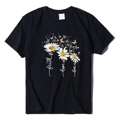 Women Yellow Daisy Print T-Shirt Short Sleeve 2023