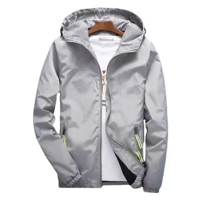 Men's Black Hooded Jacket with Green Zippers