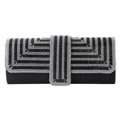 Black Rhinestone Crossbody Bag for Women
