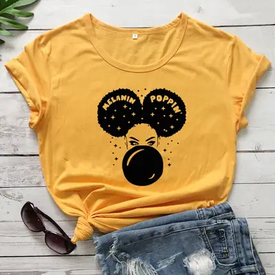 Melanin Popin T-Shirt Green Short Sleeve