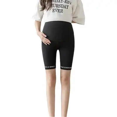 Pregnant Women's Black Belly-Dragging Leggings Slim Fit