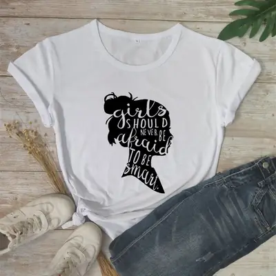 Girls T-Shirt Maroon Graphic Smart Quote