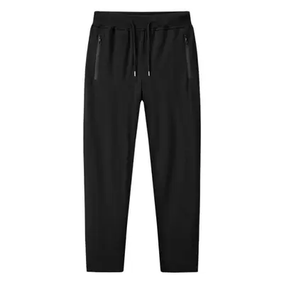 Men Black Knitted Sports Pants Large