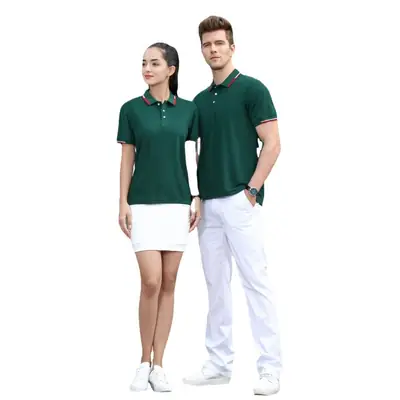 Men's Yellow Polo Shirt Business Casual Reflective Lapel