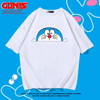 Doraemon Cotton T-Shirt Black Loose Fit