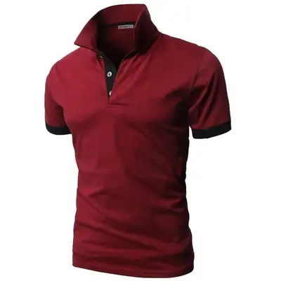 Men's White Polo Shirt with Black Trim