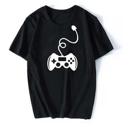 White Game Controller Graphic T-Shirt for Men Women