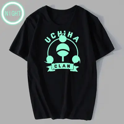 Naruto Sasuke T-Shirt Black Day Night Glow