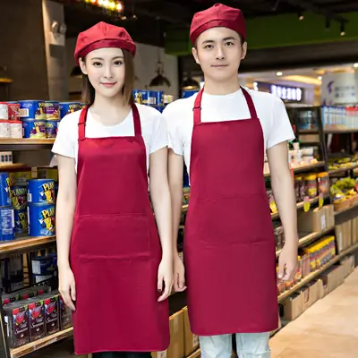 Supermarket Restaurant Apron Brown Waterproof Printed