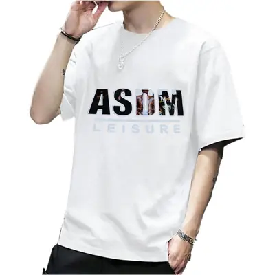 Men White Korean Style Slim Fit T-Shirt 2025