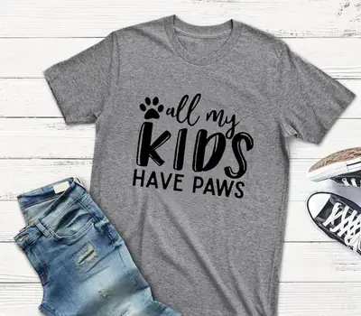 Kids Paw Print T-Shirt Yellow Short Sleeve