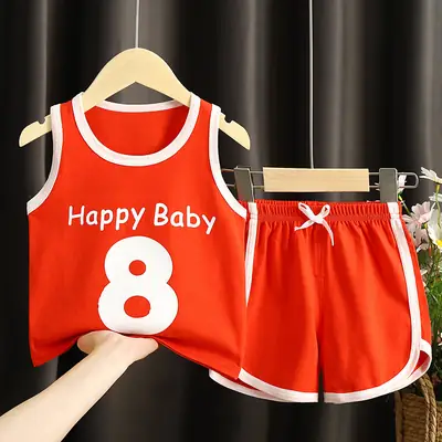 Baby Vests Shorts Set White Blue 0-5 Years