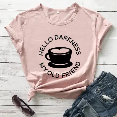 Hello Darkness My Old Friend T-Shirt Maroon