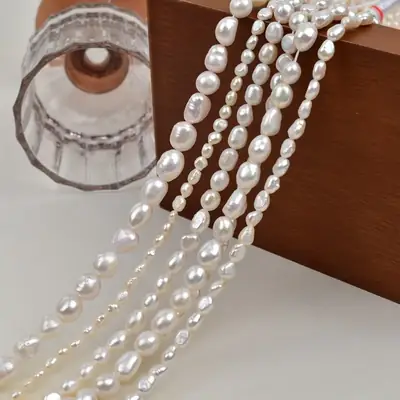 Natural Baroque Pearl Necklace Semi-Finished Strong Light Special-Shaped Loose Beads DIY Material Handmade Jewelry Accessories