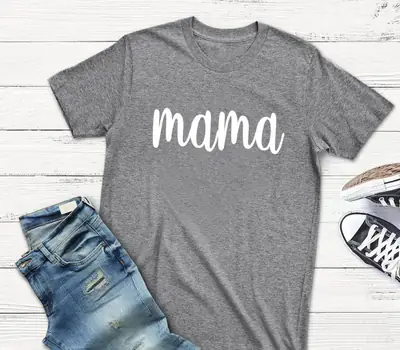Mama Printed T-Shirt Maroon Short Sleeve