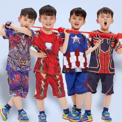 Kids Iron Man Halloween Costume Red Short Sleeve Suit