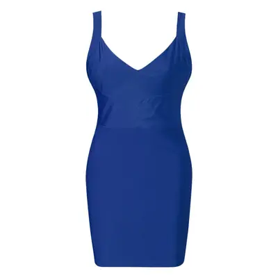 Yellow Sexy Deep V Neck Slim Fit Dress for Women