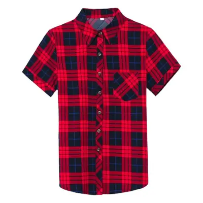 Women Plaid Short Sleeve Shirt 2020 Summer New
