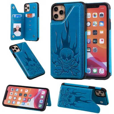 IPhone 11 Leather Skull Embossed Phone Case XS