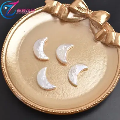 Strong Light Freshwater Pearl Moon Necklace Pieces