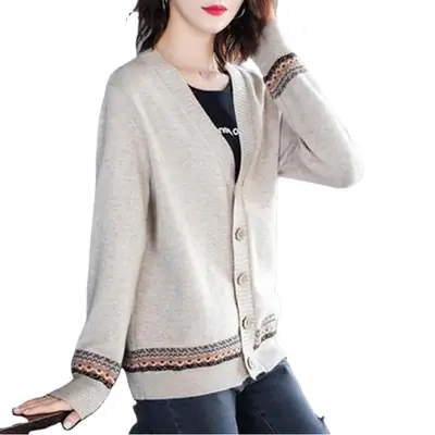 Women's Long Sleeve Hollow Mohair Cardigan Black