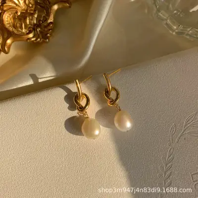 925 Silver Pearl Earrings for Women Cold Style