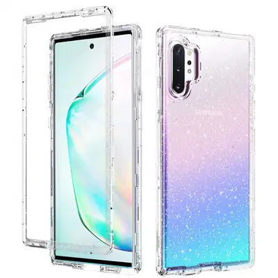 Samsung Note 10 Plus S25 Ultra Clear Glitter 3-in-1 Mobile Cover