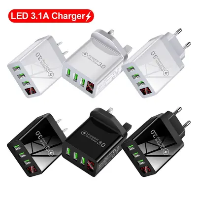 5V2.1A Digital Display Charger 3Usb Fast Charging