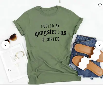 Black Gangster Rap Coffee T-Shirt for Men