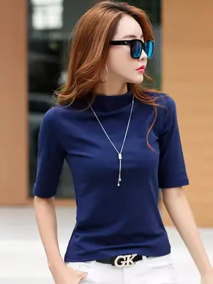 Women's Elastic Slim Fit Cotton T-Shirt White 2025