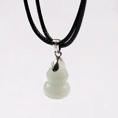 Chinese Style Jade Gourd Pendant Women's Natural Arous White