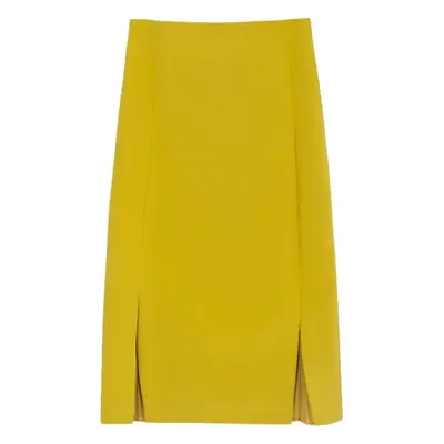 Women's High-Waisted Slim Skirt with Pleated Design